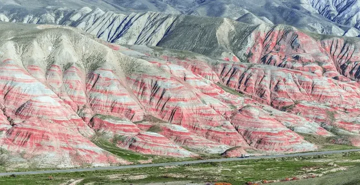 Shahdag and Candy Cane Mountains Tour from Baku with striped mountain scenery