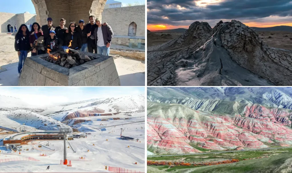 Azerbaijan tour package 4 days 3 nights — Baku, Gobustan, Shahdag and Candy Cane Mountains highlights